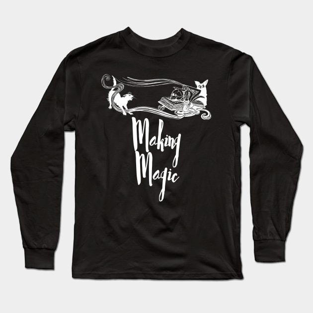 halloween, spooky, creepy, skeleton, scary, all hallows eve, witch, funny halloween, halloween costume, halloween party, costume, kids halloween, hippie halloween, retro halloween, halloween design Long Sleeve T-Shirt by Sleepy Time Tales